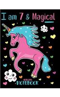 I Am 7 and Magical Unicorn Notebook