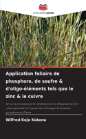 Application foliaire de phosphore, de soufre & d'oligo-éléments tels que le zinc & le cuivre