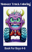 Monster Truck Coloring Book For Boys 4-6
