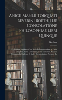 Anicii Manlii Torquati Severini Boethii De Consolatione Philosophiae Libri Quinque