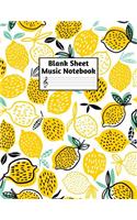 Blank Sheet Music Notebook: Easy Blank Staff Manuscript Book Large 8.5 X 11 Inches Musician Paper Wide 12 Staves Per Page for Piano, Flute, Violin, Guitar, Trumpet, Drums, Cell