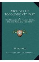 Archives De Tocologie V17, Part 2