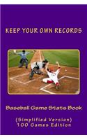 Baseball Game Stats Book