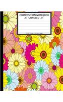 Unruled Composition Notebook 8" x 10". 120 Pages. Bright Colorful Floral Pattern