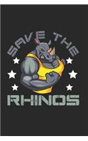 Rhinoceros Notebook: Diary Journal 6x9 inches with 120 Dot Grid Pages