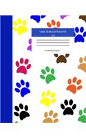 Wide Ruled Notebook Dog Composition Book