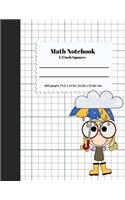 Math Notebook 1/2 Inch Squares: Lined Graph Paper Composition Notebook / Large 8.5X11 inch / 2 squares per inch / Math Notebook for Kids, Teens, Students / for School / For Math An