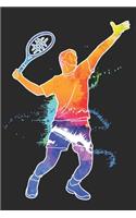 Tennis Player Positions Ball Racket in Drawing