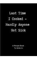 Recipe Book to Write In