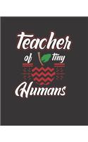 Teacher of a Tiny Humans: Apple Design: College Ruled Lined Notebook - 120 Pages Perfect Funny Gift keepsake Journal, Diary