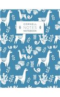 Cornell Method Notebook: Perfect for studying, notetaking, college work: Llama pattern cover