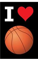 Blank Notebook - 100 Pages - I Love Basketball