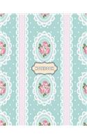 Notebook: Sweet flower on green cover and Lined pages, Extra large (8.5 x 11) inches, 110 pages, White paper(3 Sweet Flower on Green Notebook)