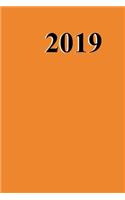 2019 Daily Planner Orange Color Simple Plain Orange 384 Pages