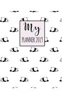 My Planner 2019: Panda Pattern Weekly Planner 2018 - 2019: 12 Month Agenda - Calendar, Organizer, Notes & Goals (Weekly and Monthly Planner 8 x10 inches 135 pages)