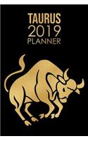 Taurus Planner: 2019: Zodiac Star Sign: Organizer and Notebook: Modern Design
