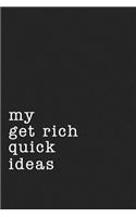 My Get Rich Quick Ideas: A 6x9 Inch Matte Softcover Journal Notebook with 120 Blank Lined Pages and a Funny Sarcastic Cover Slogan