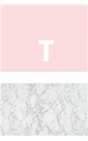 T: Marble and Pink Daily Journal / Monogram Initial 'T' Notebook: (6 x 9) Diary, Daily Planner, Lined Journal For Writing, 100 Pages, Soft Cover