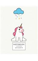 Notebook unicorn: Unicorn on cream cover and Lined pages, Extra large (8.5 x 11) inches, 110 pages, White paper(5 Cute Unicorn on Cream Notebook)