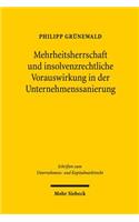 Mehrheitsherrschaft und insolvenzrechtliche Vorauswirkung in der Unternehmenssanierung