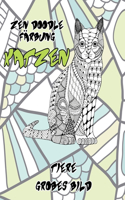 Zen Doodle Färbung - Großes Bild - Tiere - Katzen