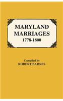 Maryland Marriages 1778-1800