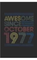 Awesome Since October 1977: Graph Ruled Notebook - Journal for October Birthday Gift Idea