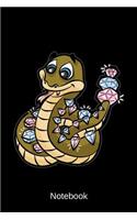 Notebook: Rattlesnake Covered With Rubys And Diamonds