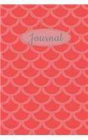 Journal: Coral Scallop Pattern Blank Notebook Journal