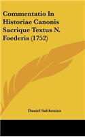 Commentatio in Historiae Canonis Sacrique Textus N. Foederis (1752)