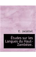 Etudes Sur Les Langues Du Haut-Zamb Ze.
