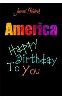 America: Happy Birthday To you Sheet 9x6 Inches 120 Pages with bleed - A Great Happy birthday Gift