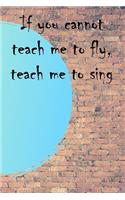 If you cannot teach me to fly, teach me to sing