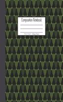 Composition Notebook: 7.5x9.25, College Ruled - Green Christmas Trees