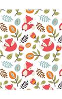 Fox Notebook: Wildlife Animal Journal Notebook Ruled Lined Page Women Girl Men Boy Teen Writing Diary School Kawaii Flower Leaves Nature Record Plan Orange Note P(7 Fox Notebook)