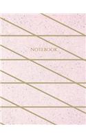 Notebook: Large Blank Notebook (Sketches, Doodles, Illustrations) Pink Marble Contemporary