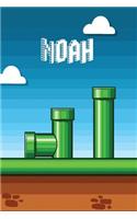 Noah: Vintage Video Game Personalized Name Notebook Journal Diary Sketchbook with 120 Lined Pages 6x9