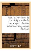 Ministère Des Colonies. Instruction Pour l'Établissement de la Statistique Médicale Des Troupes: Coloniales Stationnées Aux Colonies