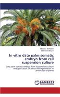 In vitro date palm somatic embryo from cell suspension culture