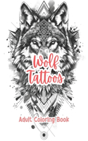 Wolf Tattoos Adult Coloring Book Grayscale Images By TaylorStonelyArt