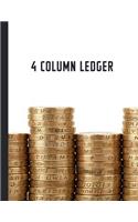 4 Column Ledger: Accounting Book for Bookkeeping and Expense Tracking - 120 Pages, 8.5 x 11 - Stacked Coins Cover