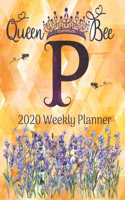 2020 Weekly Planner - Monogram Queen Bee Initial 