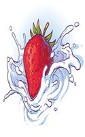 Strawberry with cream: Notebook with fresh strawberries and Journal with 120 lined pages 6x9 inches
