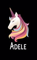 Adele: Journal (Diary, Notebook) Personalized Custom Name Unicorn Birthday Gift for Girls and Women