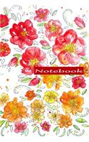 Notebook: Watercolor Flowers is a 6X9 notebook that is 100 pages in size for creative people to write in.