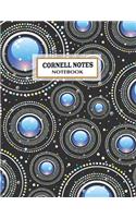 Cornell Notes Notebook: Pretty sky and black color Cornell Note Paper Notebook. Cute Girly Large College Ruled Medium Lined Journal Note Taking System for School and Univer