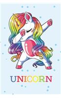 Unicorn: Notebook for Unicorn Lovers-College Ruled Lined Blank 6x9 inch 110 page-Daily Journal for Girls Diary for women Unicorn Dabbing Colorful