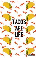 Dot Journal: TACOS ARE LIFE, Bear In Mind Dot Grid Bullet Journal, 5.5x8.5 inch / A5, 150 pages