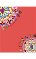 Blank Recipe Book: 8 x 10, 100 Pages, Unique Mandala Designs for Cover, Recipe for Kitchen, Cookbook, Journal, Blank book to Write in Classic Notebook Ruled Diary for 