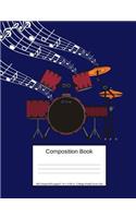 Composition Book 200 Sheets/400 Pages/7.44 X 9.69 In. College Ruled/ Drum Set